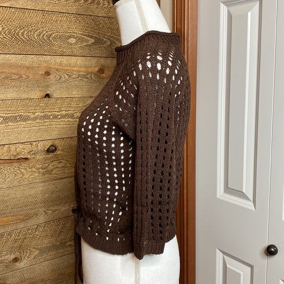 St. John Sport by Marie Gray brown sweater with drawstring waist size small - Picture 4 of 9